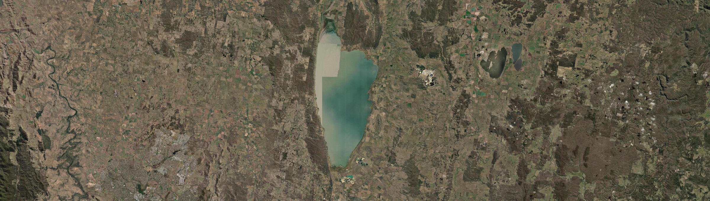 Aerial view of Lake George, NSW