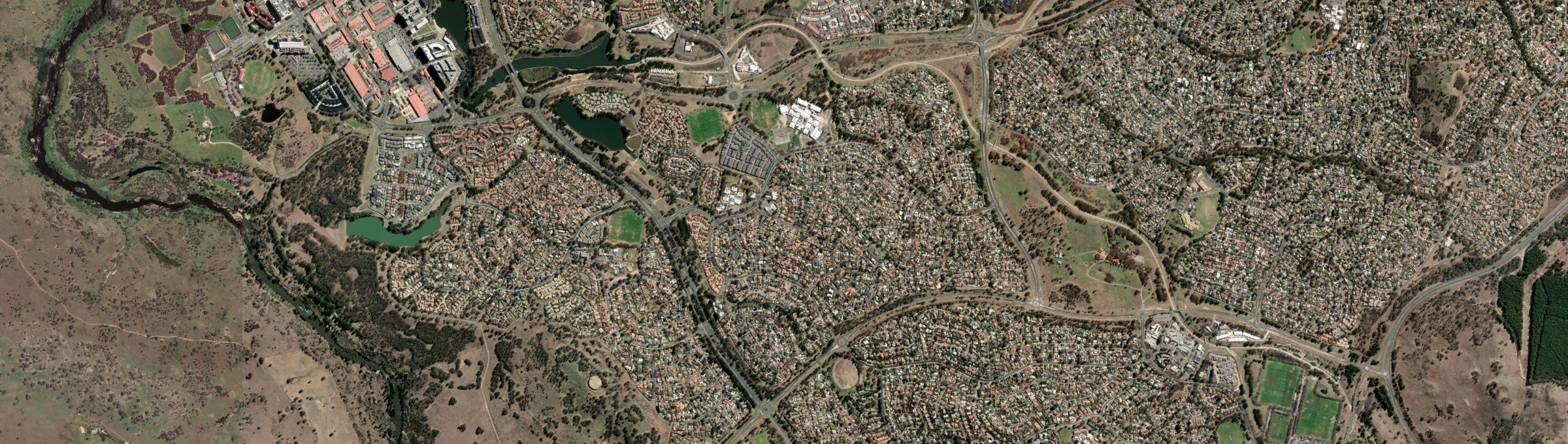 Aerial view of Isabella Plains, ACT