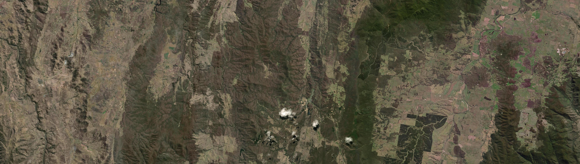 Aerial view of Captains Flat, NSW
