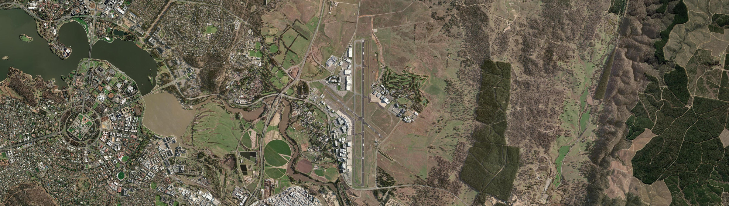Aerial view of Canberra Airport, ACT