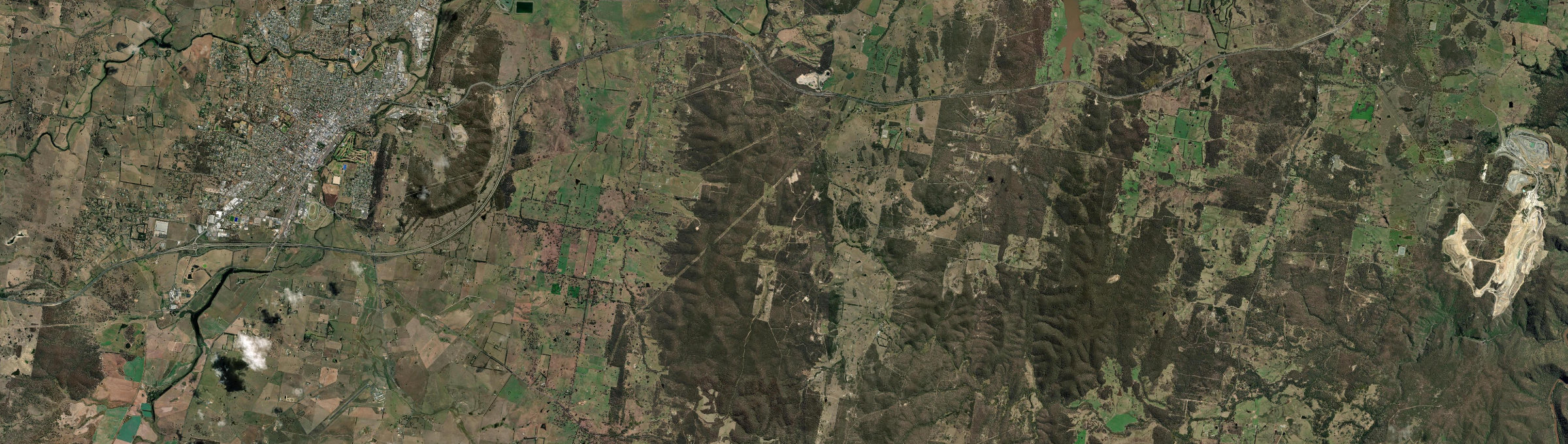 Aerial view of Boxers Creek, NSW