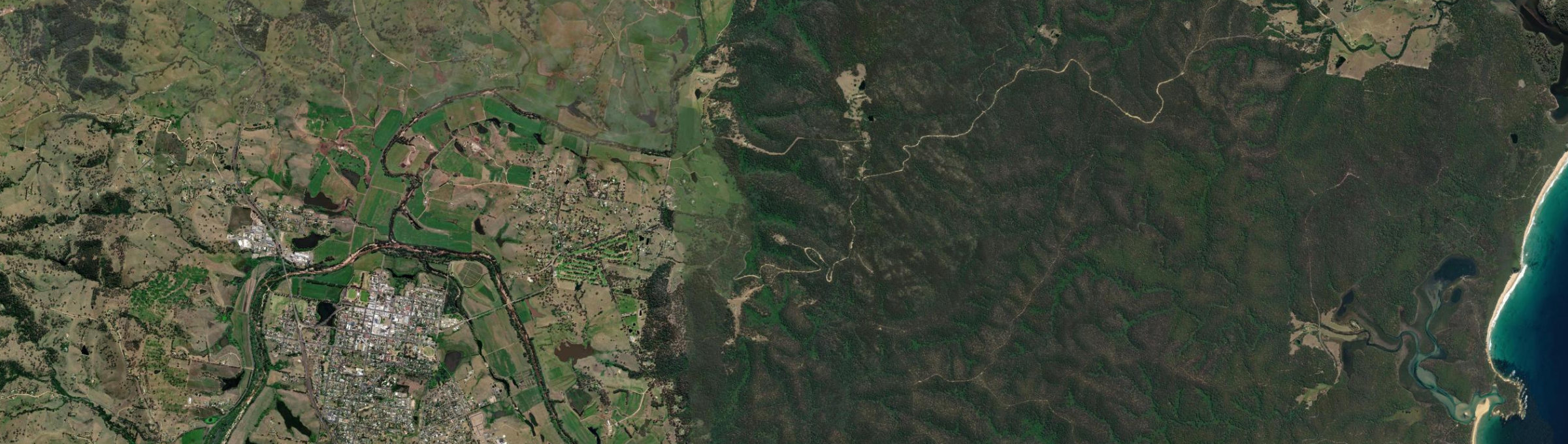 Aerial view of Doctor George Mountain, NSW