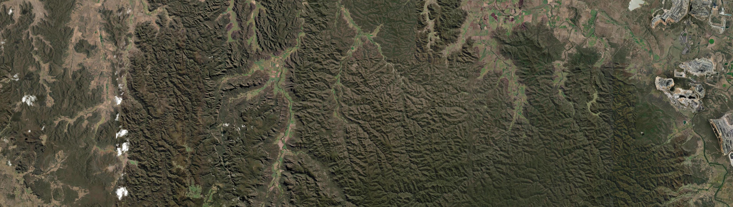 Aerial view of Baerami Creek, NSW