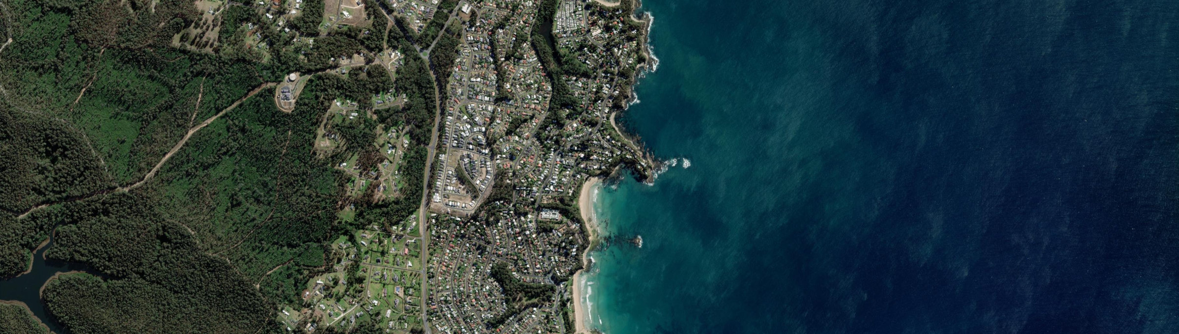 Aerial view of Denhams Beach, NSW