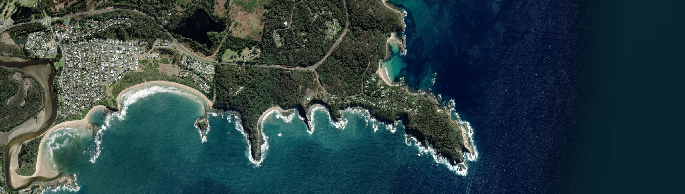 Aerial view of Guerilla Bay, NSW