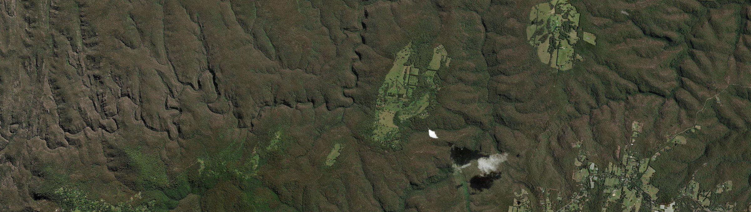 Aerial view of Mount Irvine, NSW
