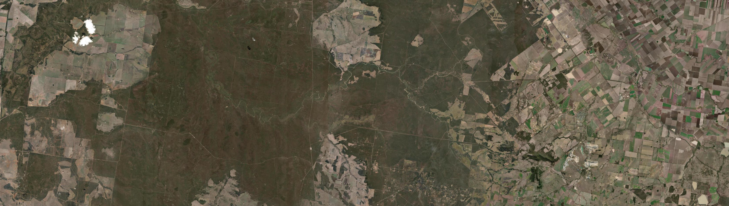 Aerial view of Western Creek (Qld), QLD
