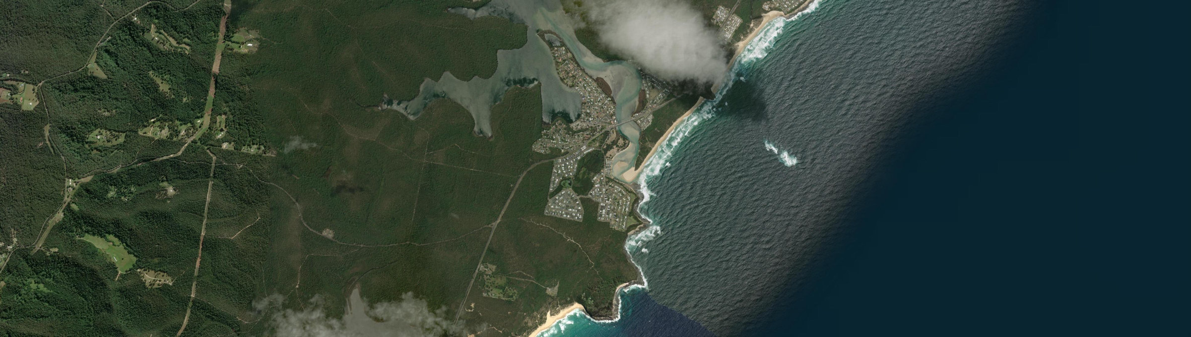 Aerial view of Burrill Lake, NSW