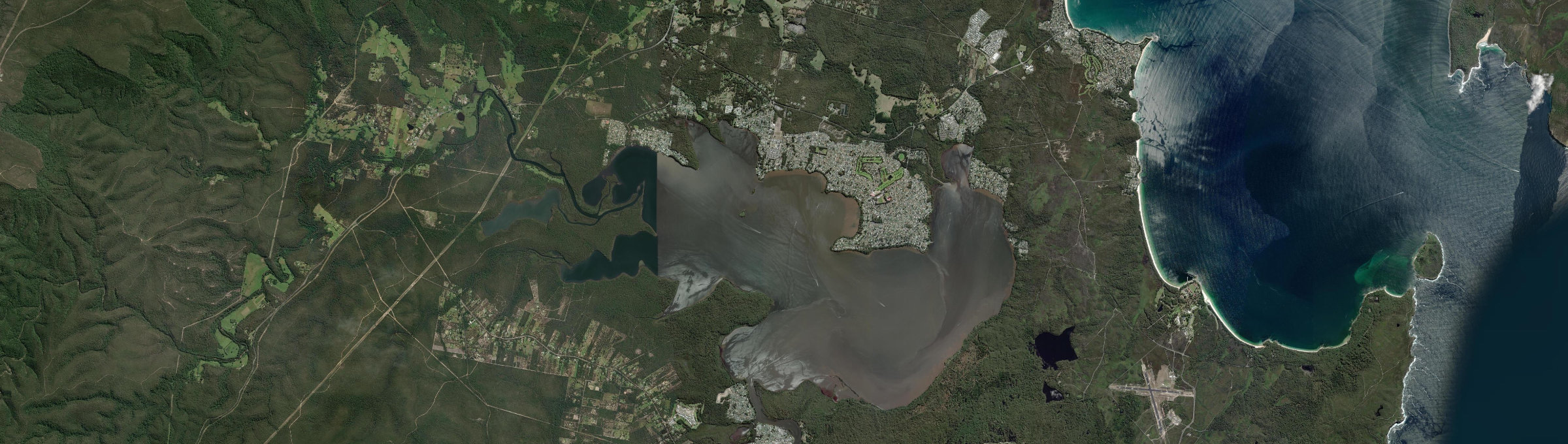 Aerial view of St Georges Basin, NSW