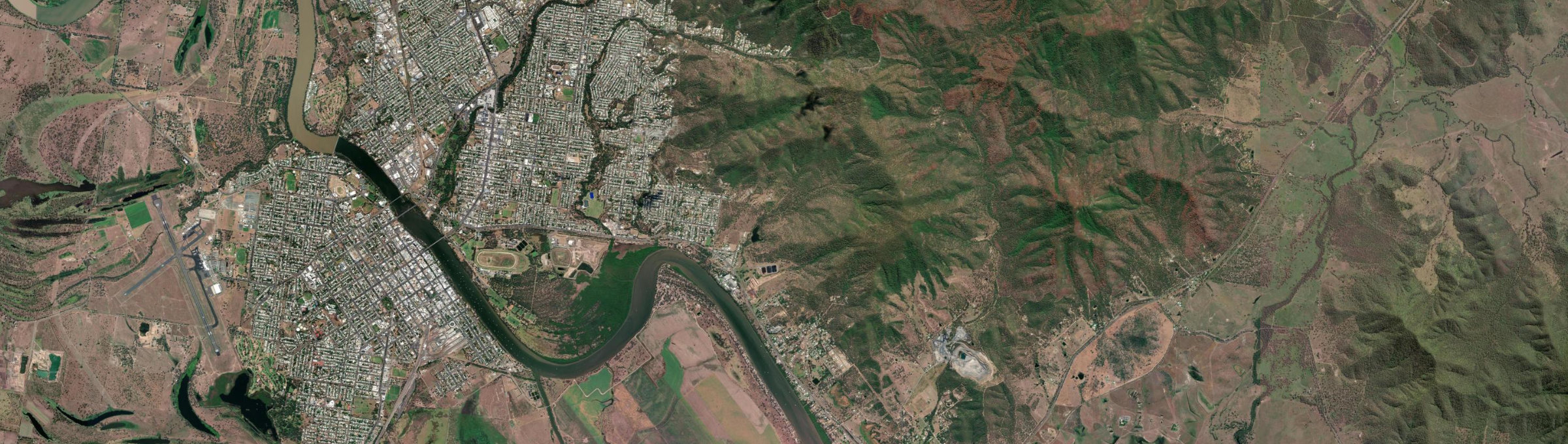 Aerial view of Lakes Creek, QLD