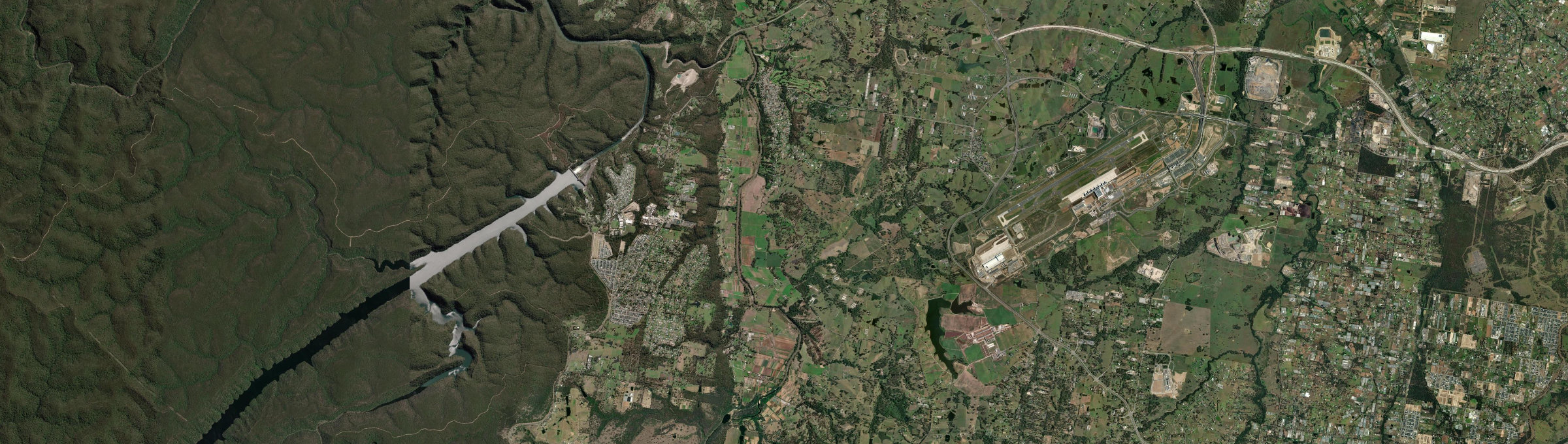 Aerial view of Wallacia, NSW