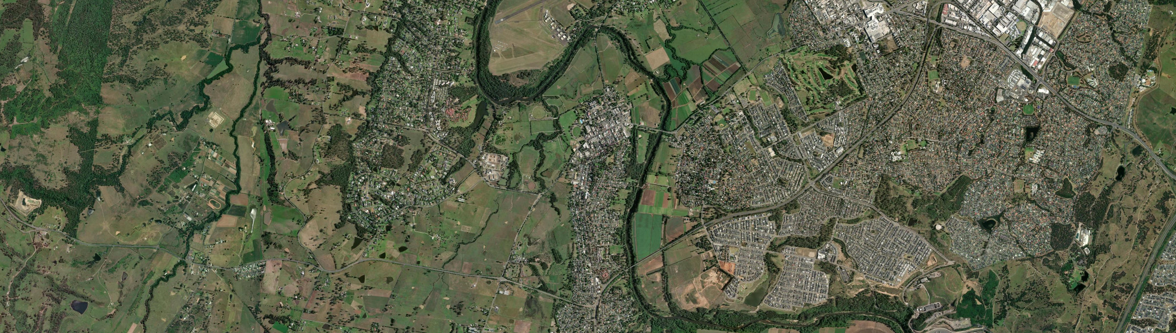 Aerial view of Camden, NSW