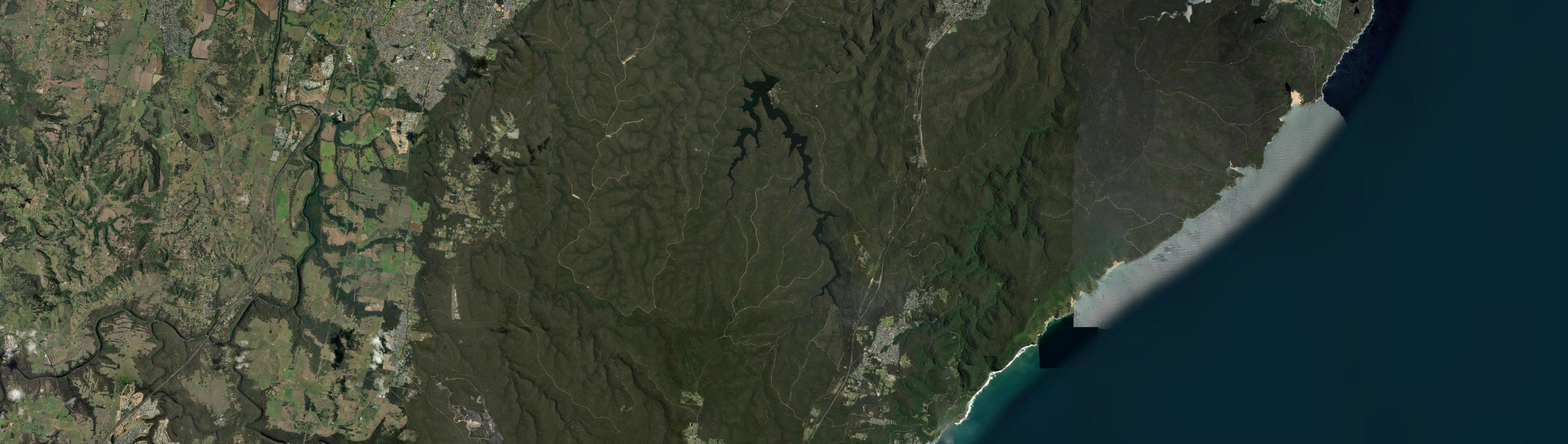 Aerial view of Woronora Dam, NSW