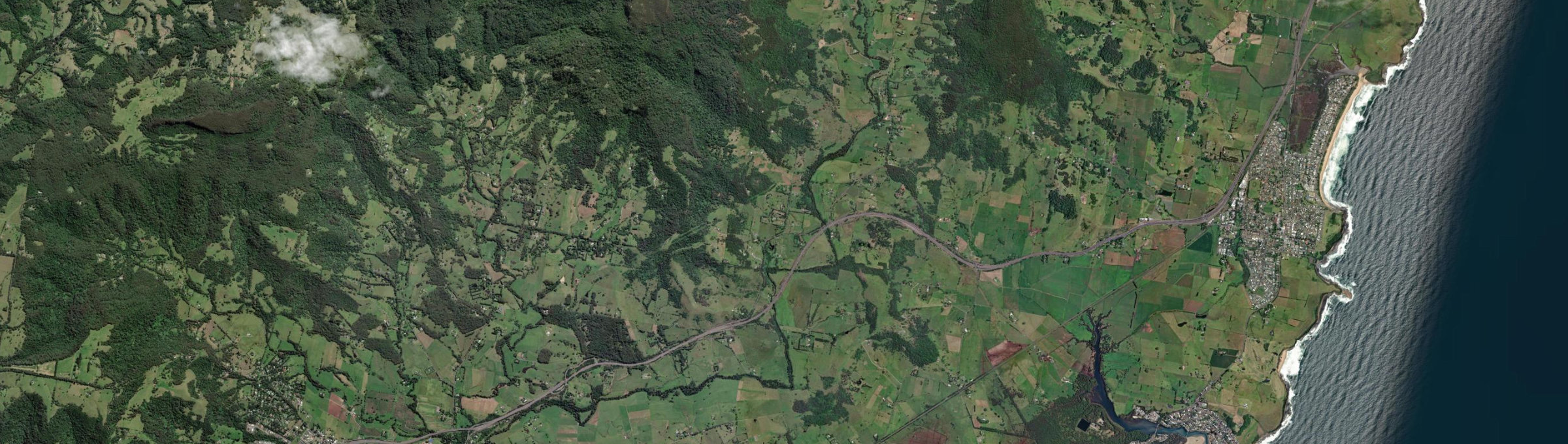 Aerial view of Broughton Village, NSW
