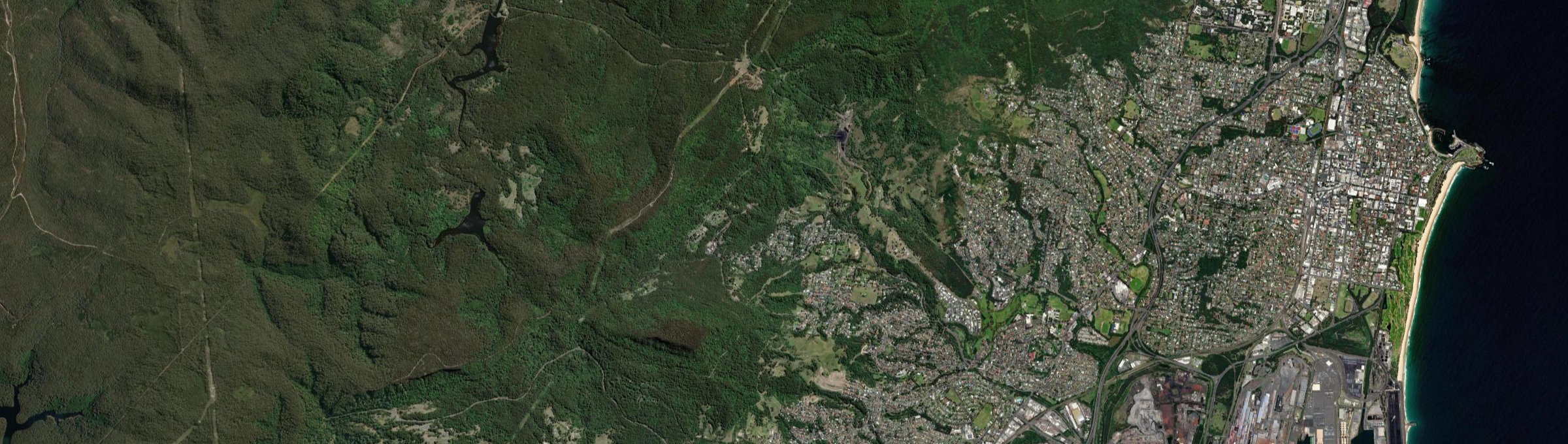 Aerial view of Mount Kembla, NSW