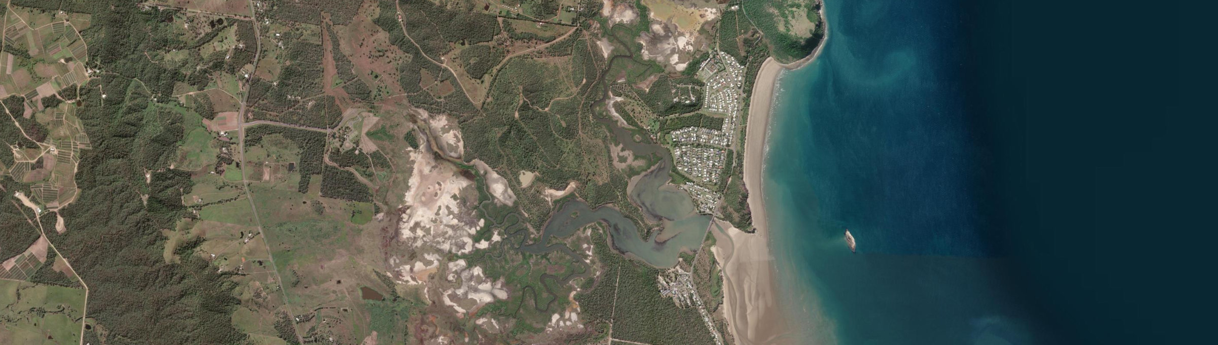 Aerial view of Causeway Lake, QLD