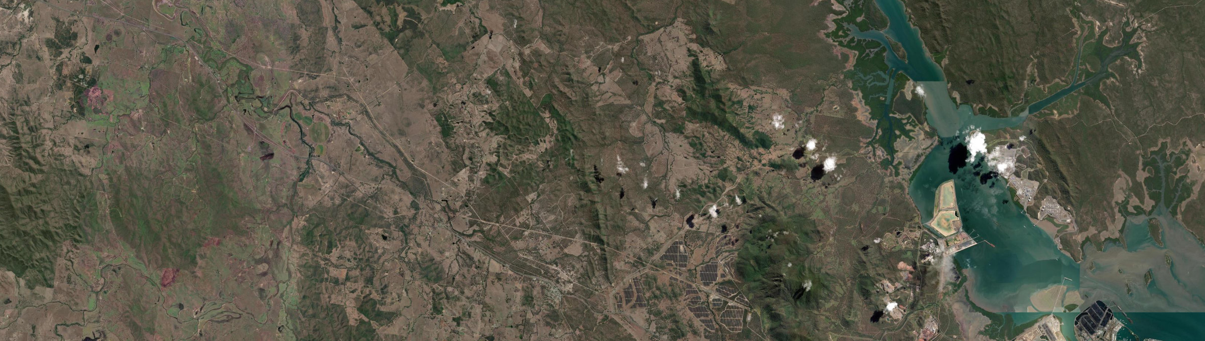Aerial view of Mount Larcom, QLD