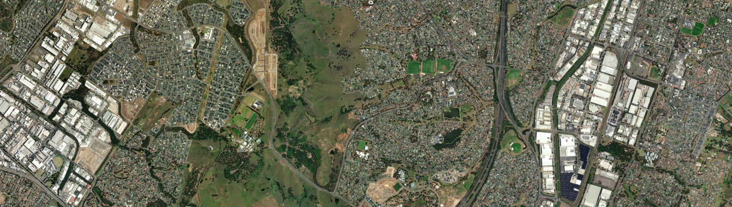 Aerial view of Eschol Park, NSW