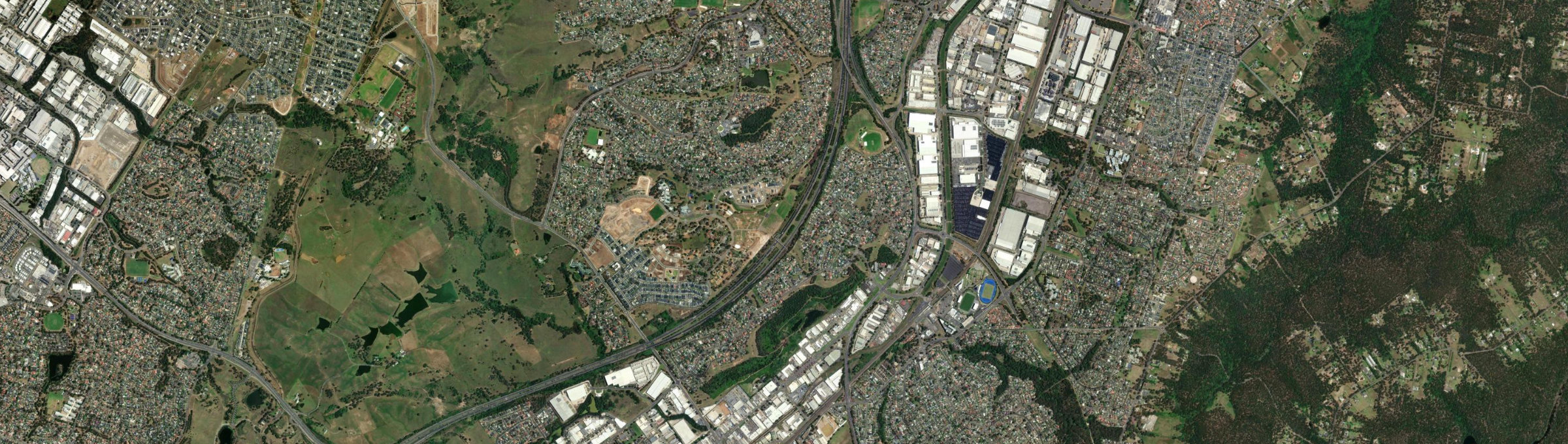 Aerial view of Woodbine (NSW), NSW