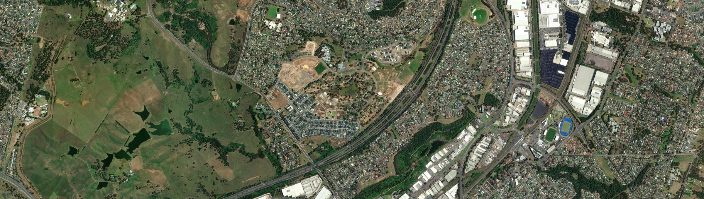 Aerial view of Claymore, NSW