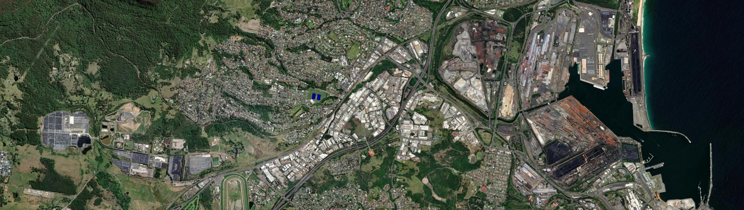 Aerial view of Unanderra, NSW