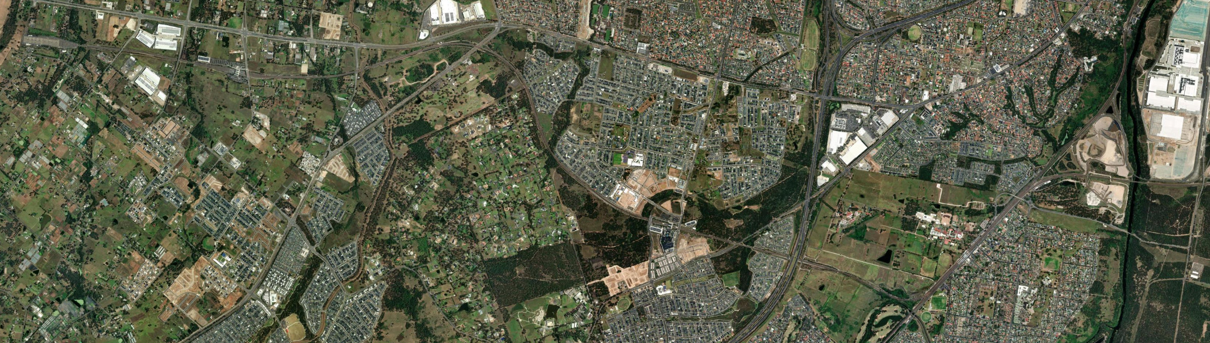 Aerial view of Edmondson Park, NSW