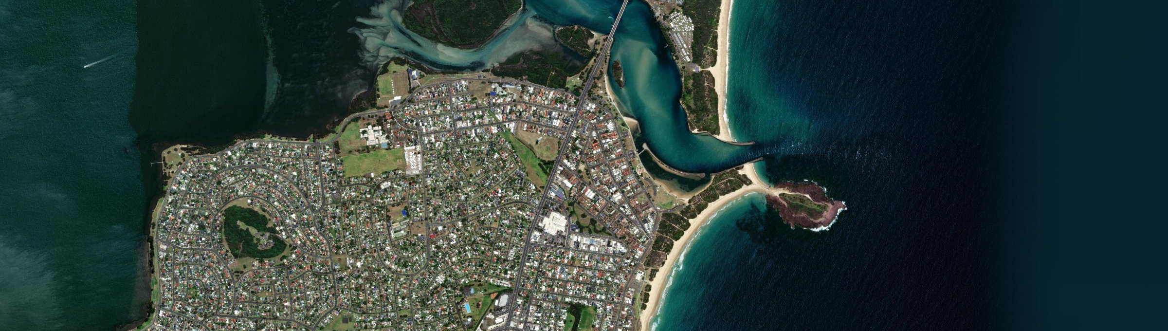 Aerial view of Lake Illawarra, NSW