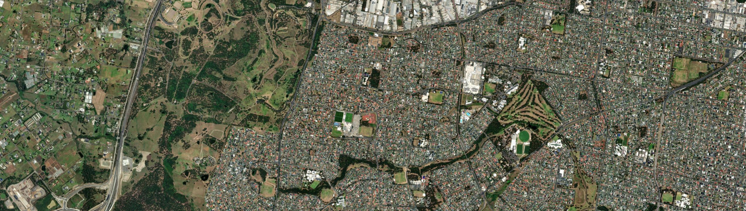 Aerial view of Bossley Park, NSW