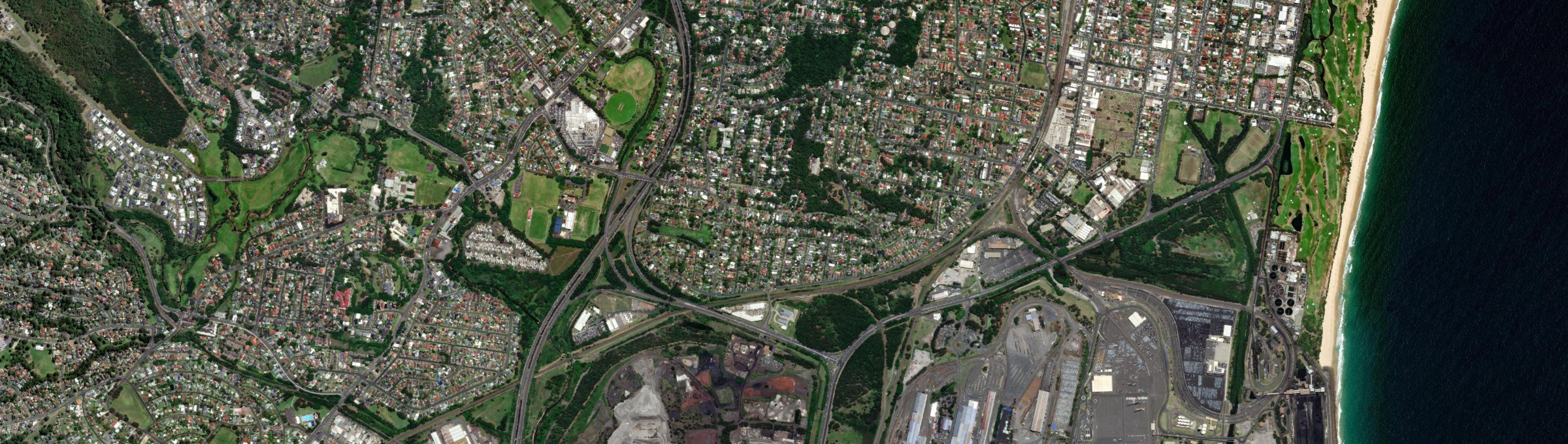 Aerial view of Mount Saint Thomas, NSW