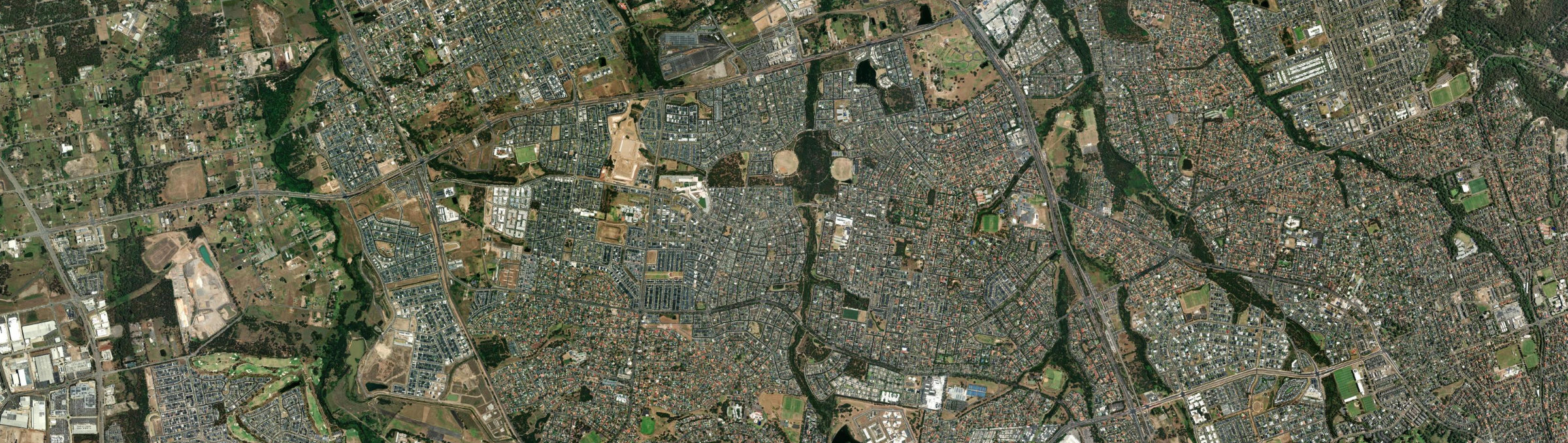 Aerial view of The Ponds, NSW