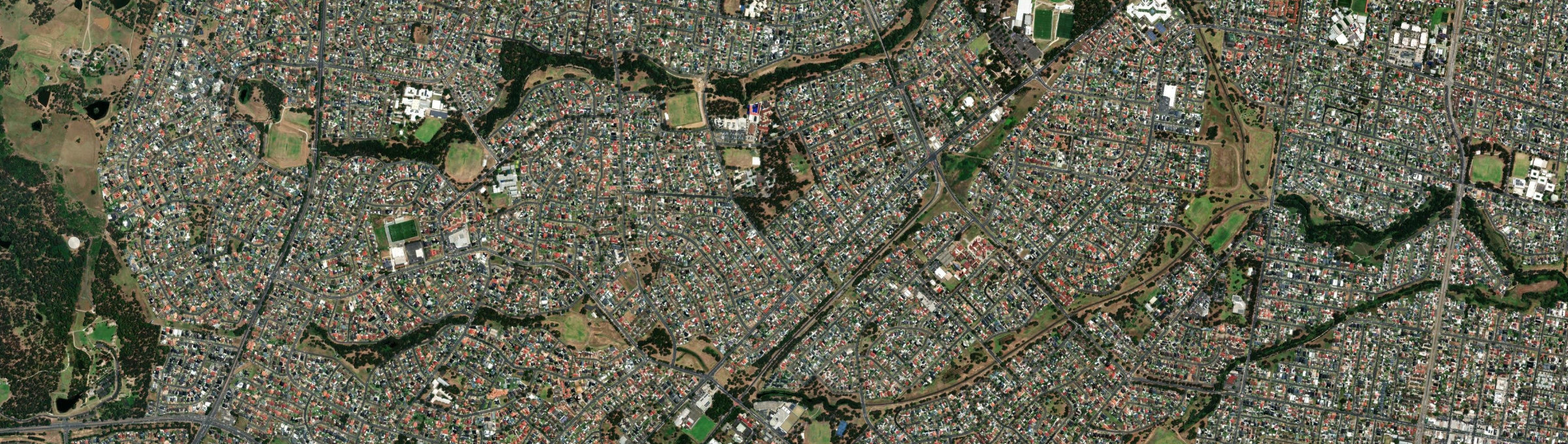 Aerial view of Greenfield Park, NSW