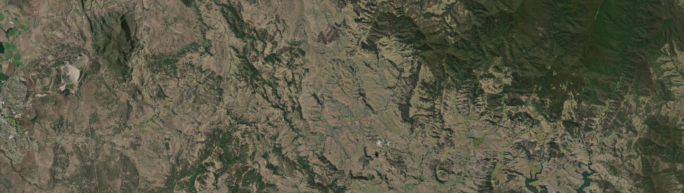 Aerial view of Bowmans Creek, NSW