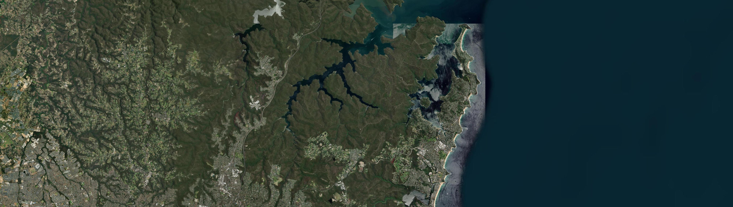 Aerial view of Ku-ring-gai Chase, NSW