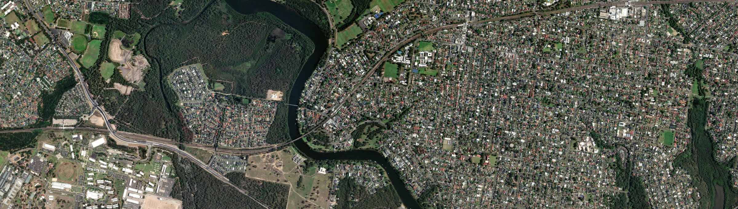 Aerial view of East Hills, NSW
