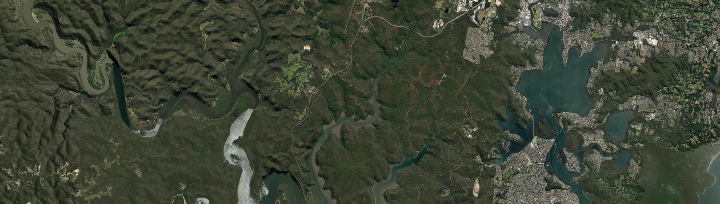 Aerial view of Mooney Mooney Creek, NSW