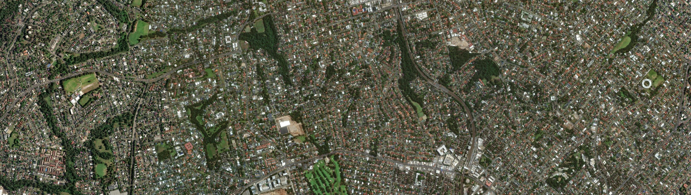 Aerial view of Denistone West, NSW