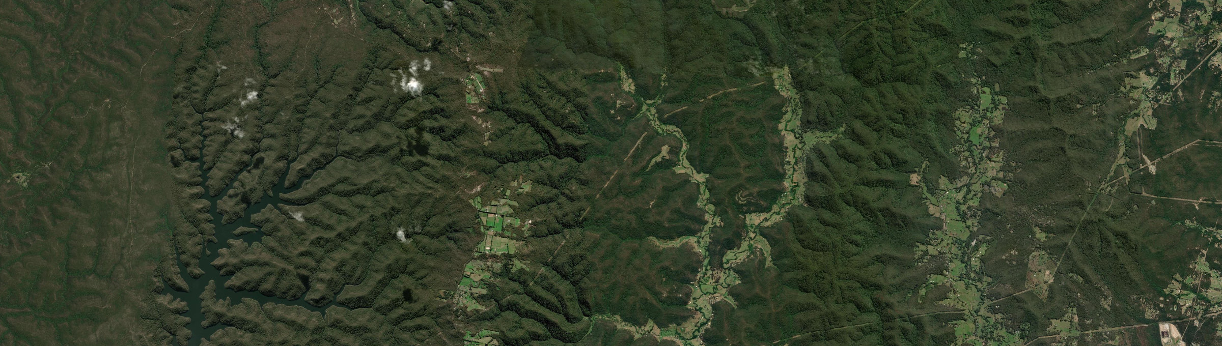 Aerial view of Cedar Brush Creek, NSW