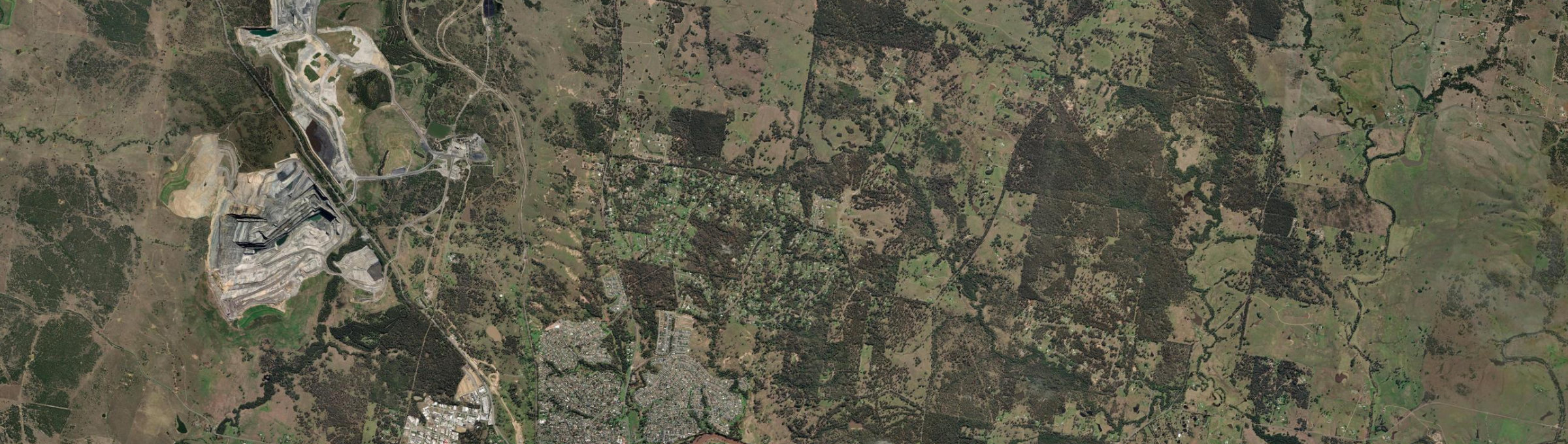 Aerial view of Wattle Ponds, NSW