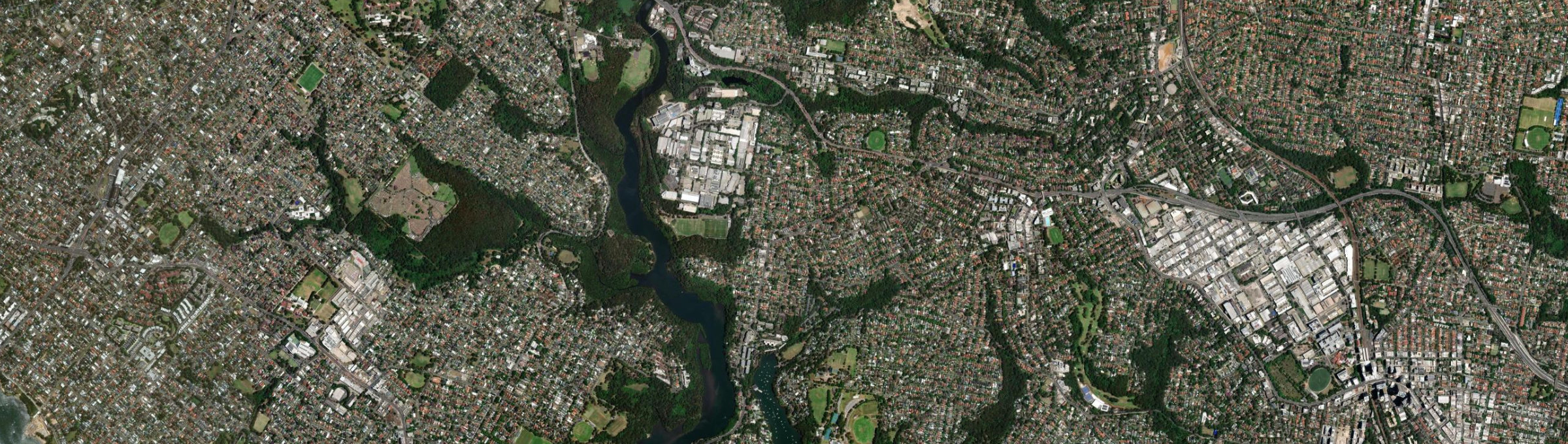 Aerial view of Lane Cove West, NSW