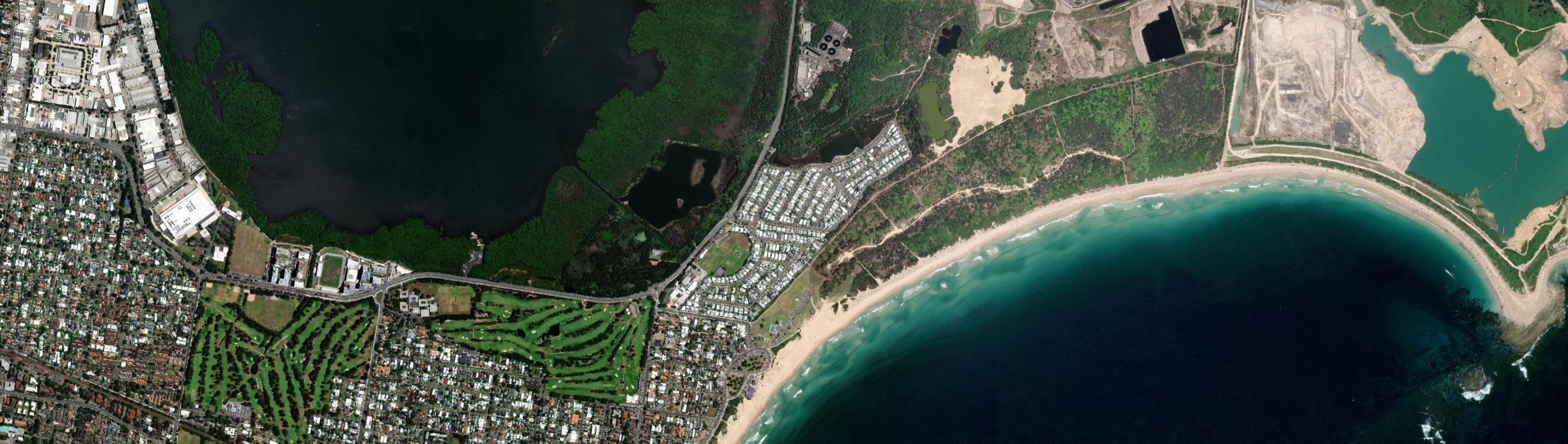 Aerial view of Greenhills Beach, NSW