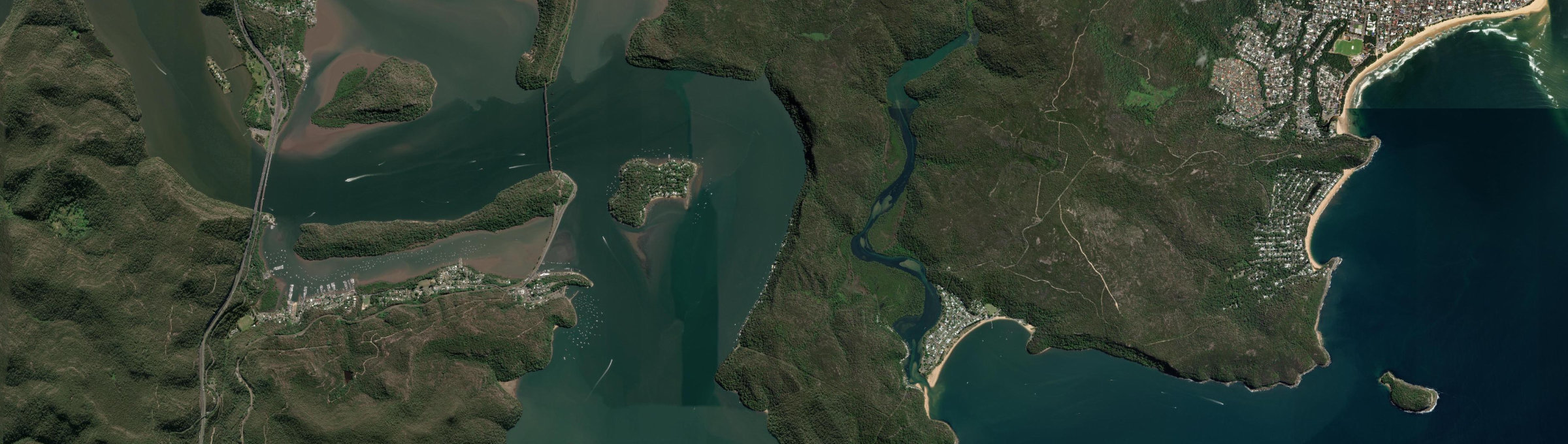 Aerial view of Little Wobby, NSW