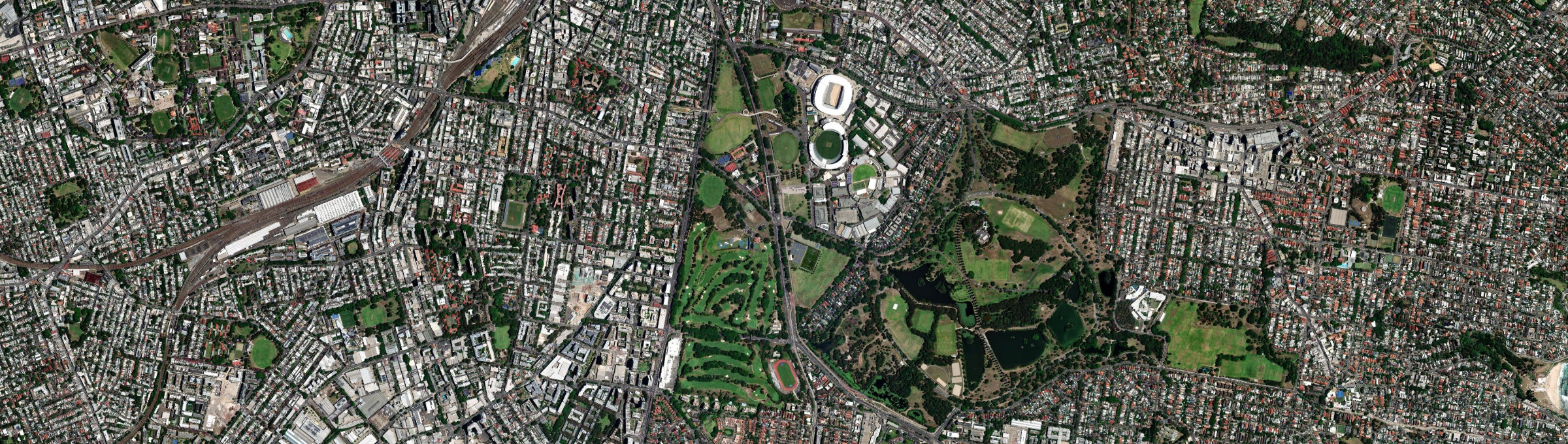 Aerial view of Moore Park, NSW