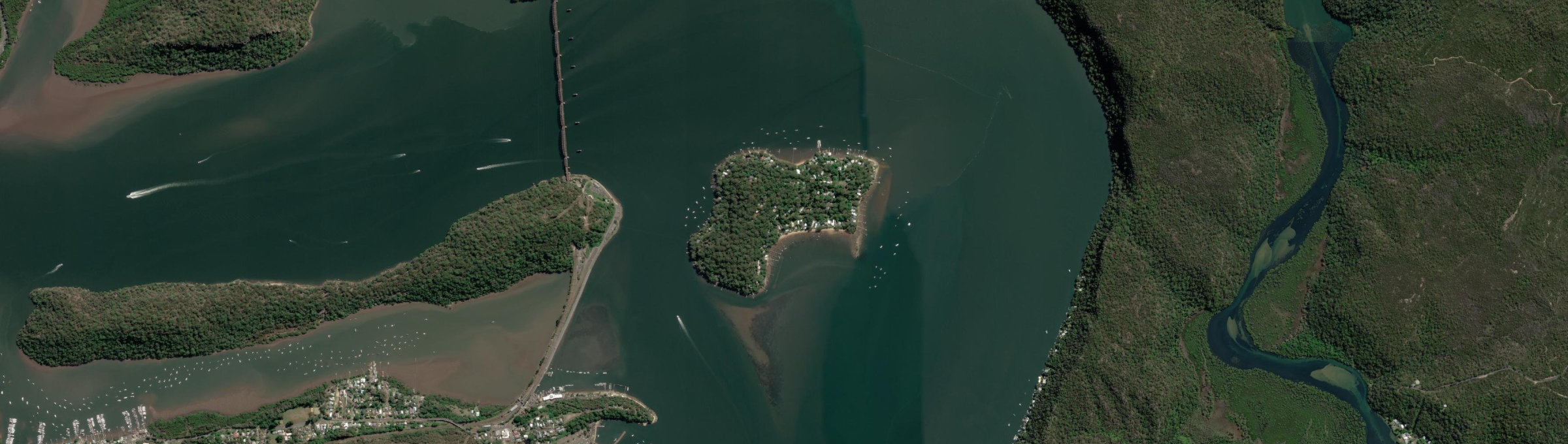 Aerial view of Dangar Island, NSW