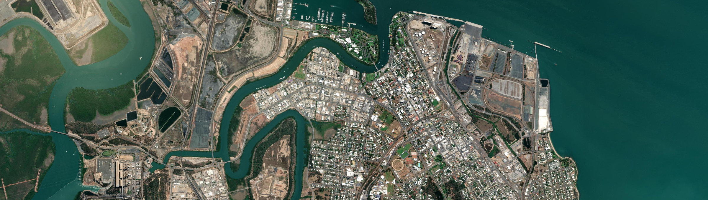 Aerial view of Gladstone Central, QLD