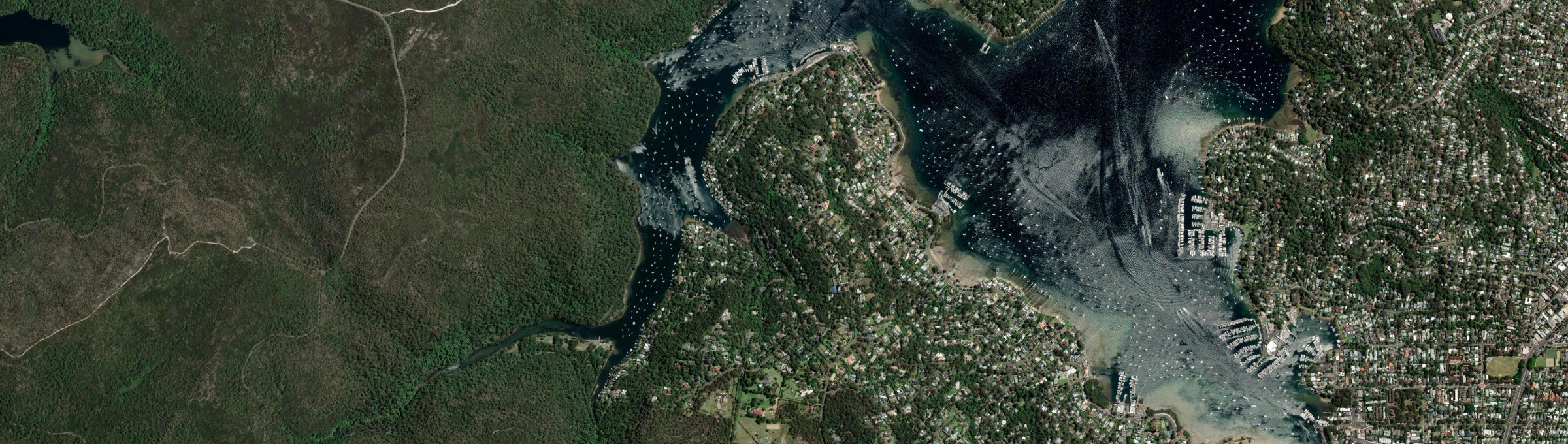 Aerial view of Church Point, NSW