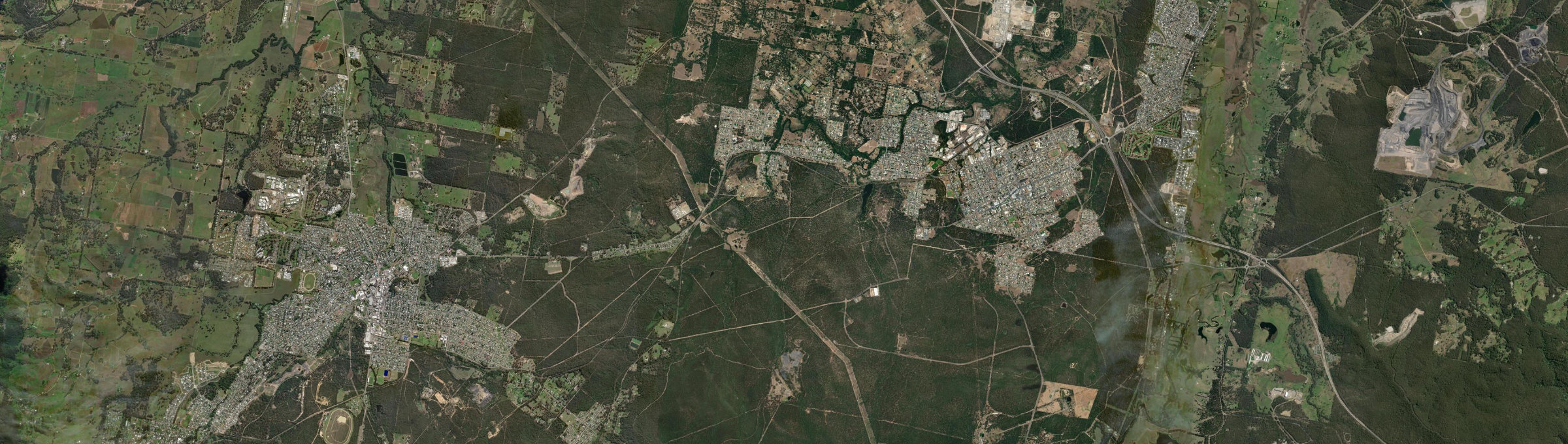 Aerial view of Abermain, NSW