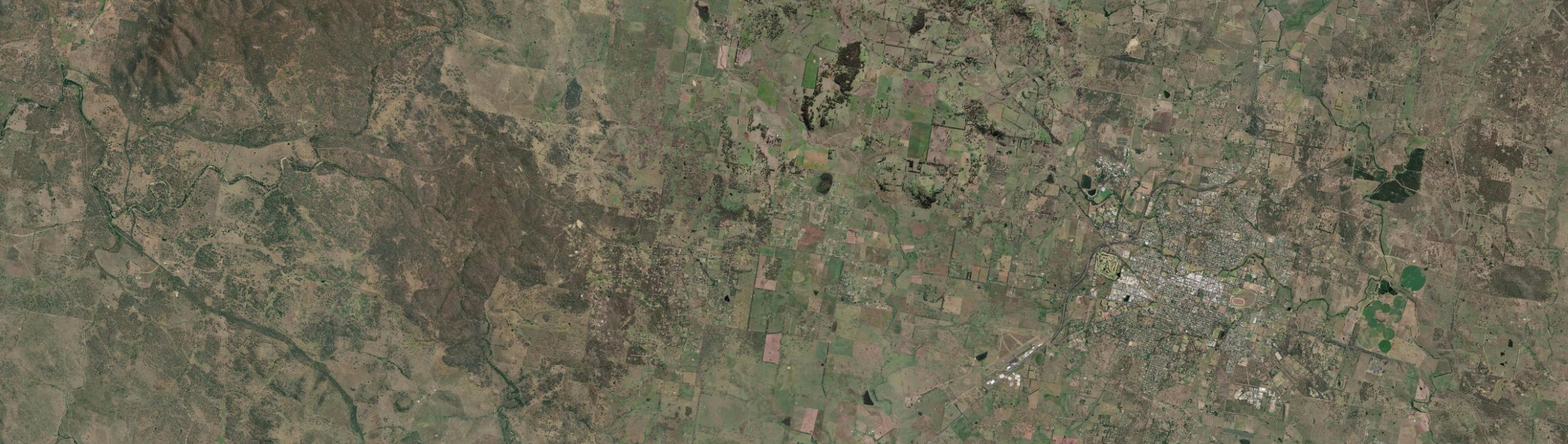 Aerial view of Saumarez Ponds, NSW
