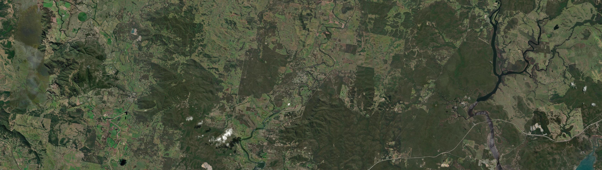 Aerial view of Clarence Town, NSW