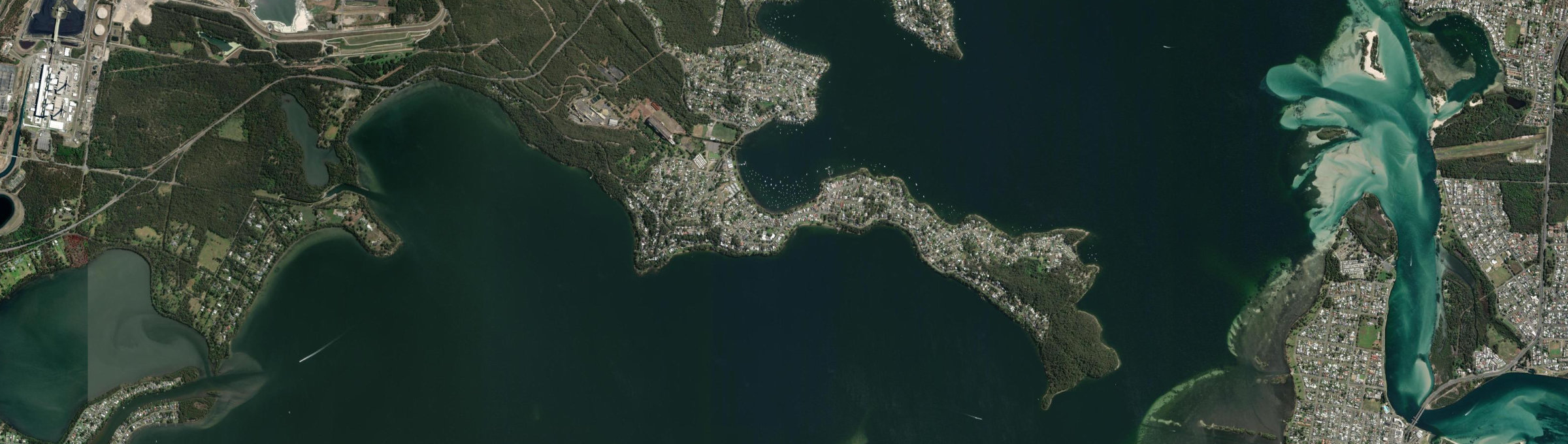 Aerial view of Wangi Wangi, NSW