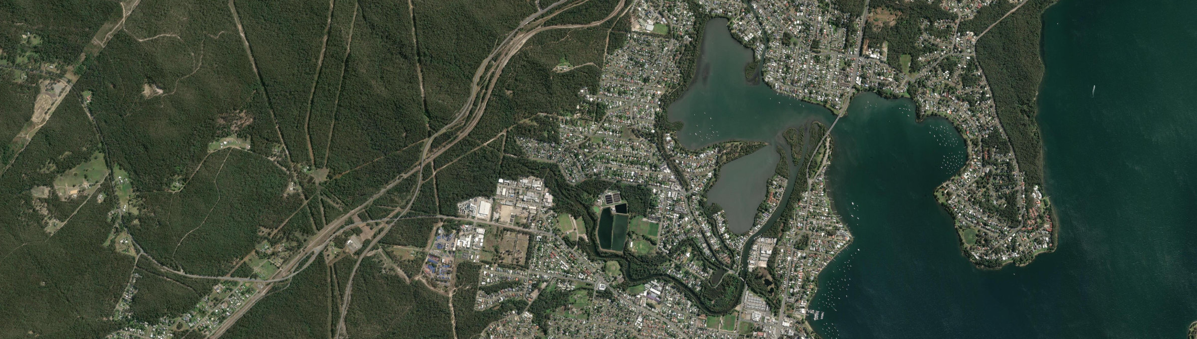 Aerial view of Blackalls Park, NSW